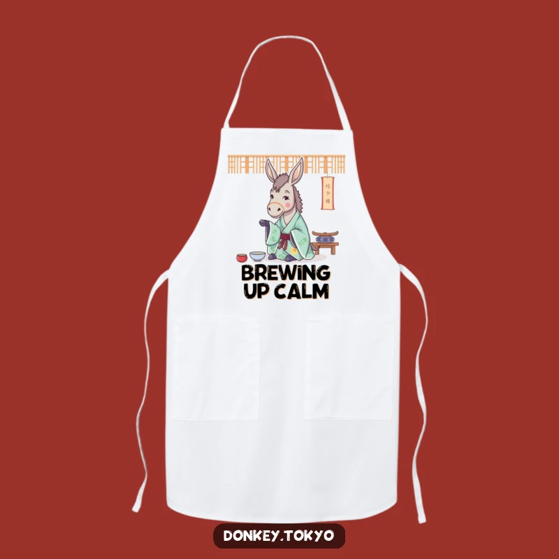 Funny Donkey Tea Ceremony Apron: Calm Kitchen Wear, Humorous Gift