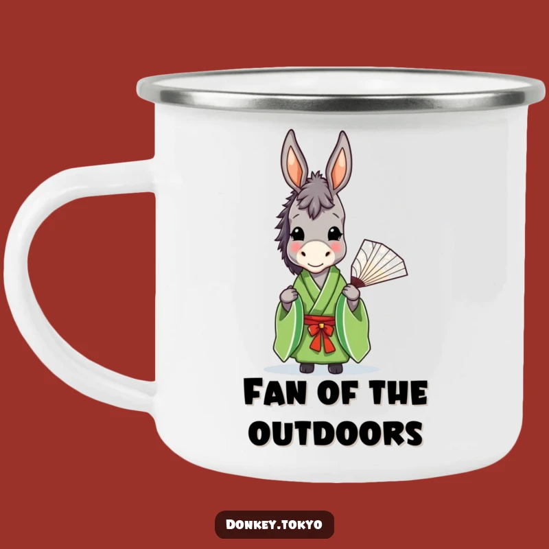 Durable Funny Donkey Green Kimono Camping Mug, Graceful Outdoor Humor Gift