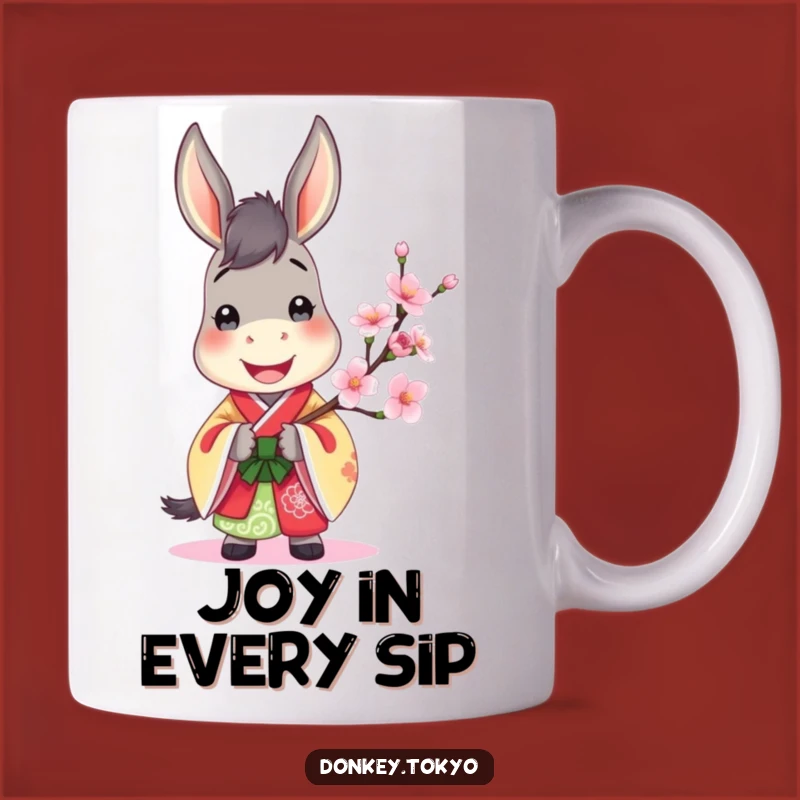 Jovial Donkey Kimono Mug: Cheerful & Funny Gift for Happy Souls