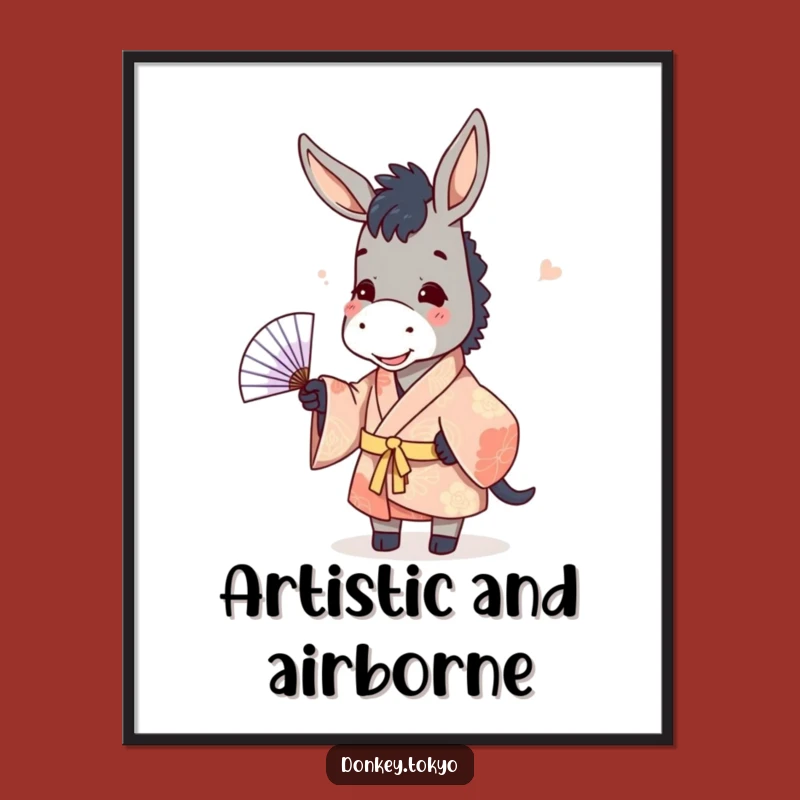 Funny Donkey Kimono Art Print: Instant Digital Laughs & Decor