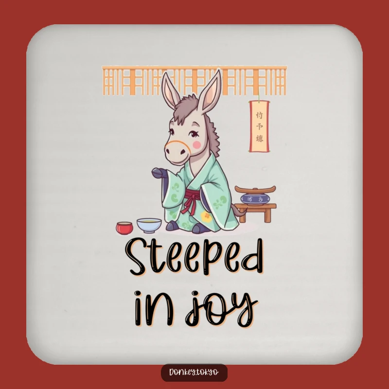 Funny Donkey Tea Ceremony Coaster: Zen Surface Protector, Humorous Gift