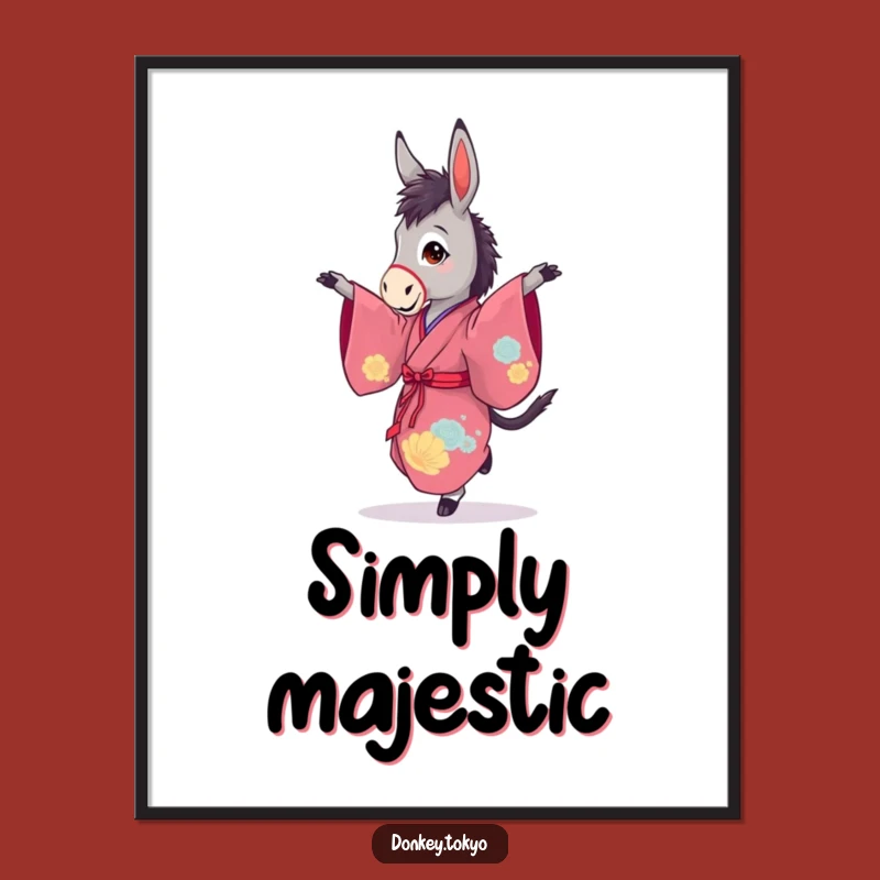 Funny Donkey Pirouette Poster: Graceful Dance Art, Humorous Decor