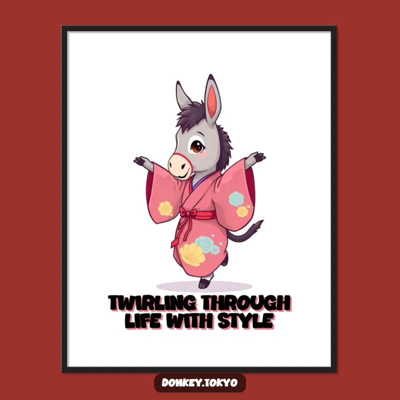 Free Printable Wall Art: Funny Donkey Ballerina, Quirky Downloadable Art Gift