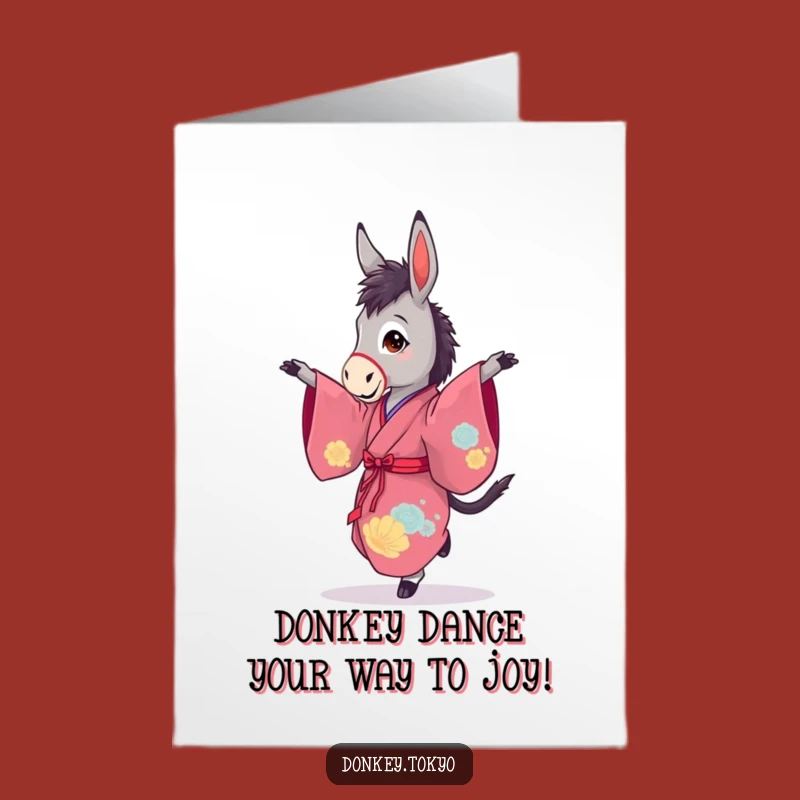 Free Printable Funny Birthday Card: Donkey Ballerina's Grace, Perfect Downloadable Gift