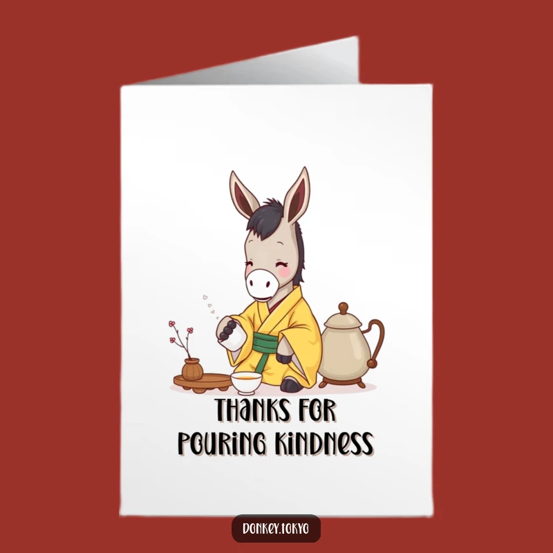 Free Printable Thank You Card: Donkey's Tea Offering, Funny Downloadable Gift