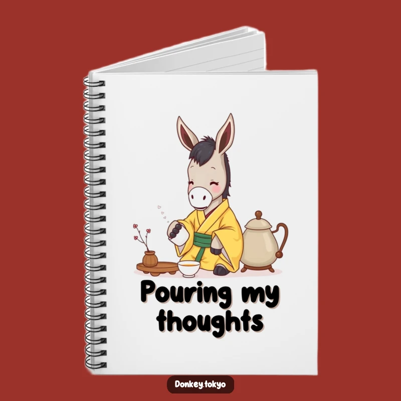 Funny Serene Donkey Yellow Kimono Notebook, Calm Notes, Hilarious Journal for Thoughts