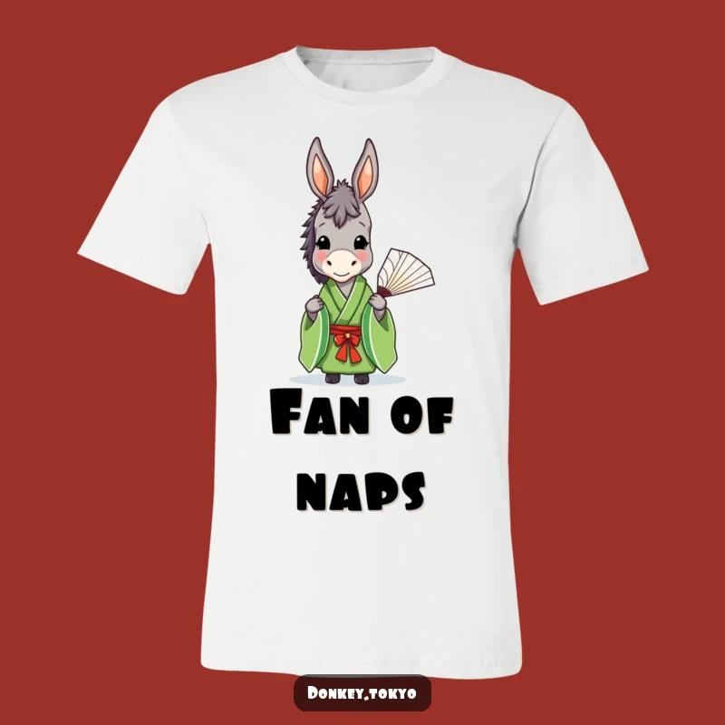 Funny Green Kimono Donkey T-Shirt, Graceful Fan Holder, Hilarious Gift for Animal Lovers