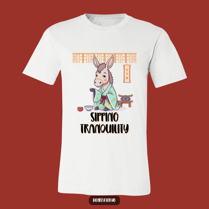 Funny Donkey Tea Ceremony T-Shirt: Calm Spirit Apparel, Humorous Gift