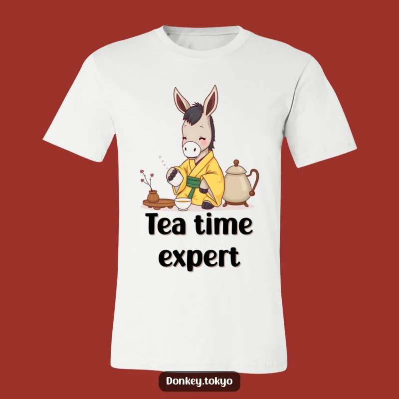 Funny Serene Donkey Yellow Kimono T-Shirt, Tea Pourer, Hilarious Gift for Calm Souls