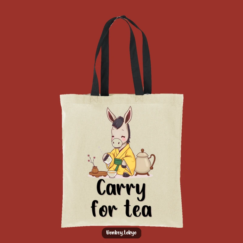 Chic Funny Serene Donkey Yellow Kimono Tote Bag, Tea Pourer, Stylish & Hilarious Gift